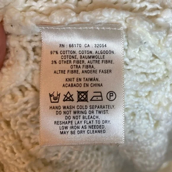 Anthropologie Knitted & Knotted XS Ivory Open Knit Cardigan. - Picture 5 of 6